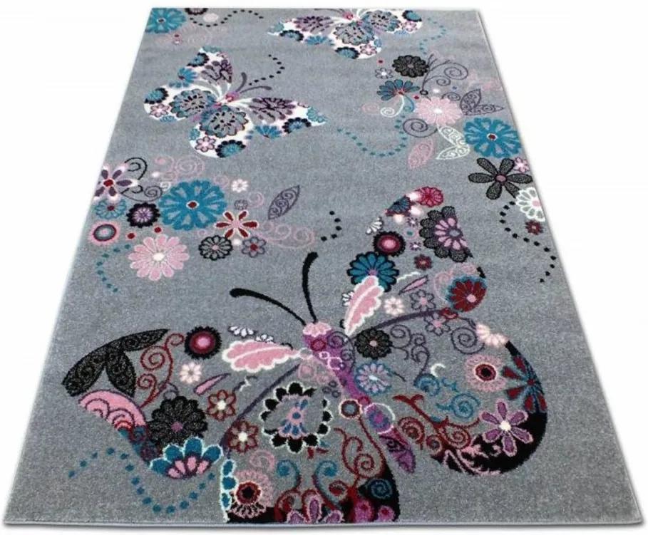 Detský koberec Motýľ šedý, Velikosti 120x170cm