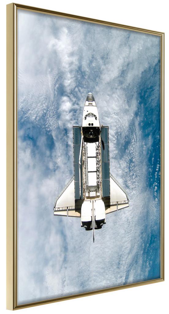 Artgeist Plagát - Space Shuttle [Poster] Veľkosť: 30x45, Verzia: Zlatý rám s passe-partout