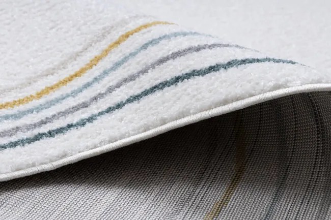 Koberec FUSION Shape 5707 biely / tmavozelený