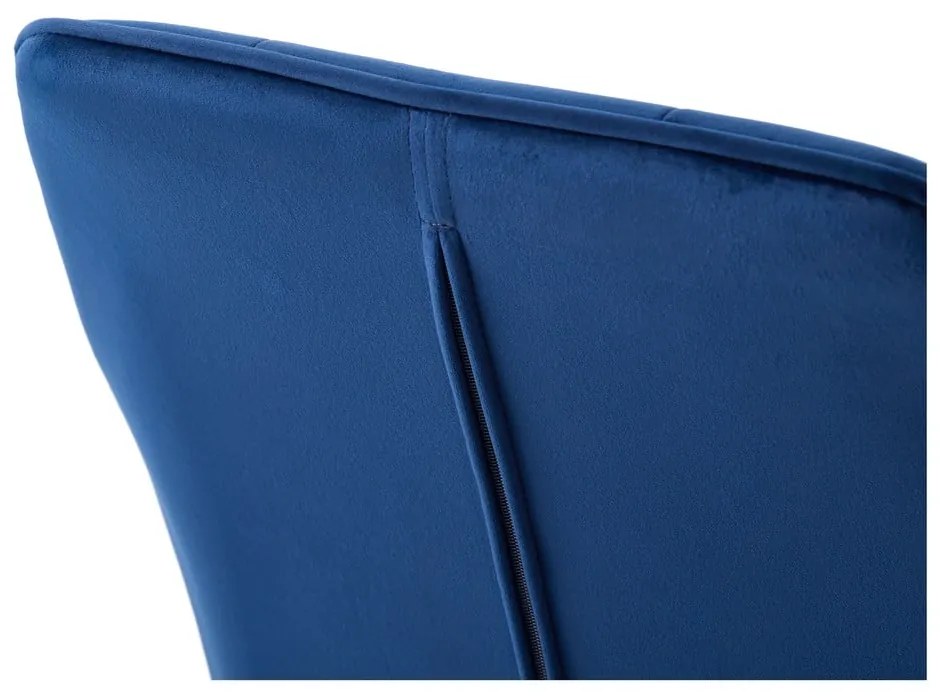 Tmavomodré čalúnené jedálenské kreslá v súprave s podrúčkami 2 ks Nolan Square – Unique Furniture