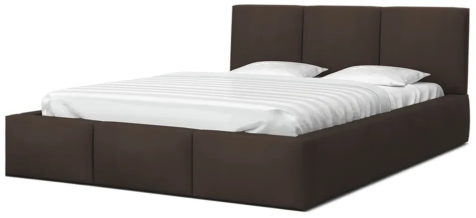 GM Čalúnená manželská posteľ s úložným priestorom Izabela - hnedá Rozmer: 180x200