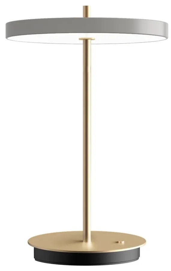 Svetlosivá LED stolová lampa so stmievačom s kovovým tienidlom (výška 31 cm) Asteria Move – UMAGE