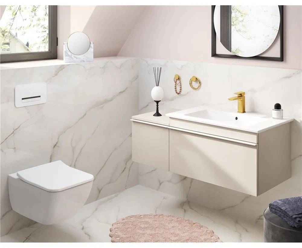 VILLEROY &amp; BOCH Venticello umývadlo na skrinku s otvorom, s prepadom, 800 x 500 mm, Stone White, s povrchom CeramicPlus, 41048LRW