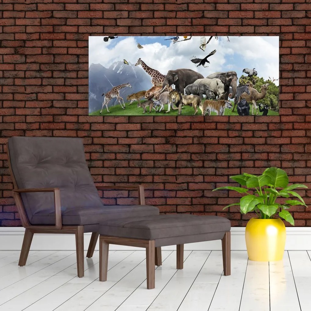 Obraz - Zvieratká na ostrove (120x50 cm)