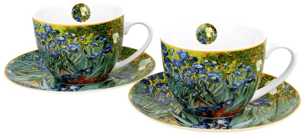 Porcelánová šálka s podšálkou Van Gogh Irises 250 ml sada 2ks