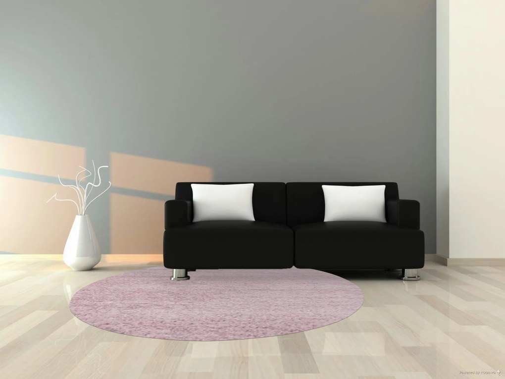 Ayyildiz, Kusový koberec Life Shaggy 1500 pink kruh, 80x80 (priemer) kruh, ružová, obývacia izba