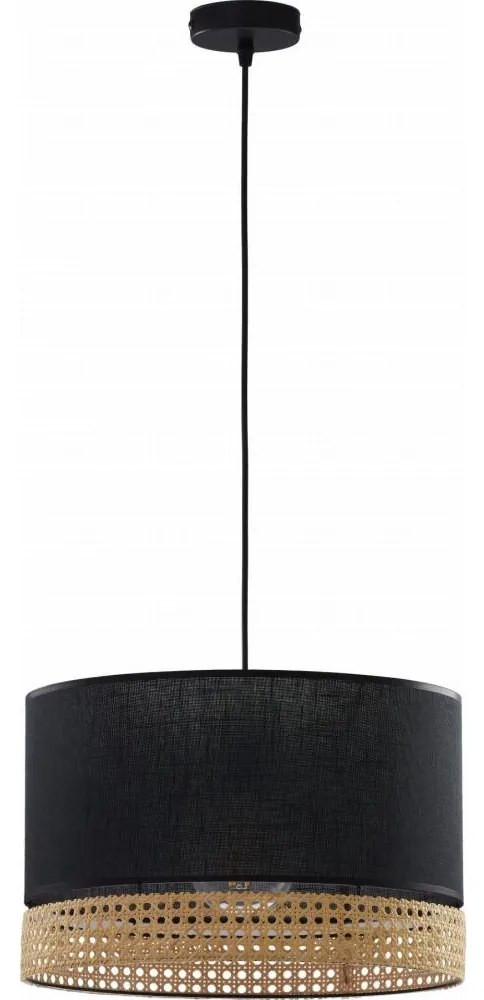 Luster na lanku PAGLIA 1xE27/15W/230V čierna/ratan