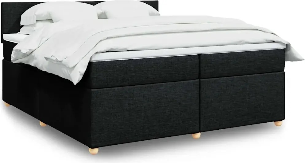 vidaXL Boxspring posteľ s matracom čierna 200x200 cm látka