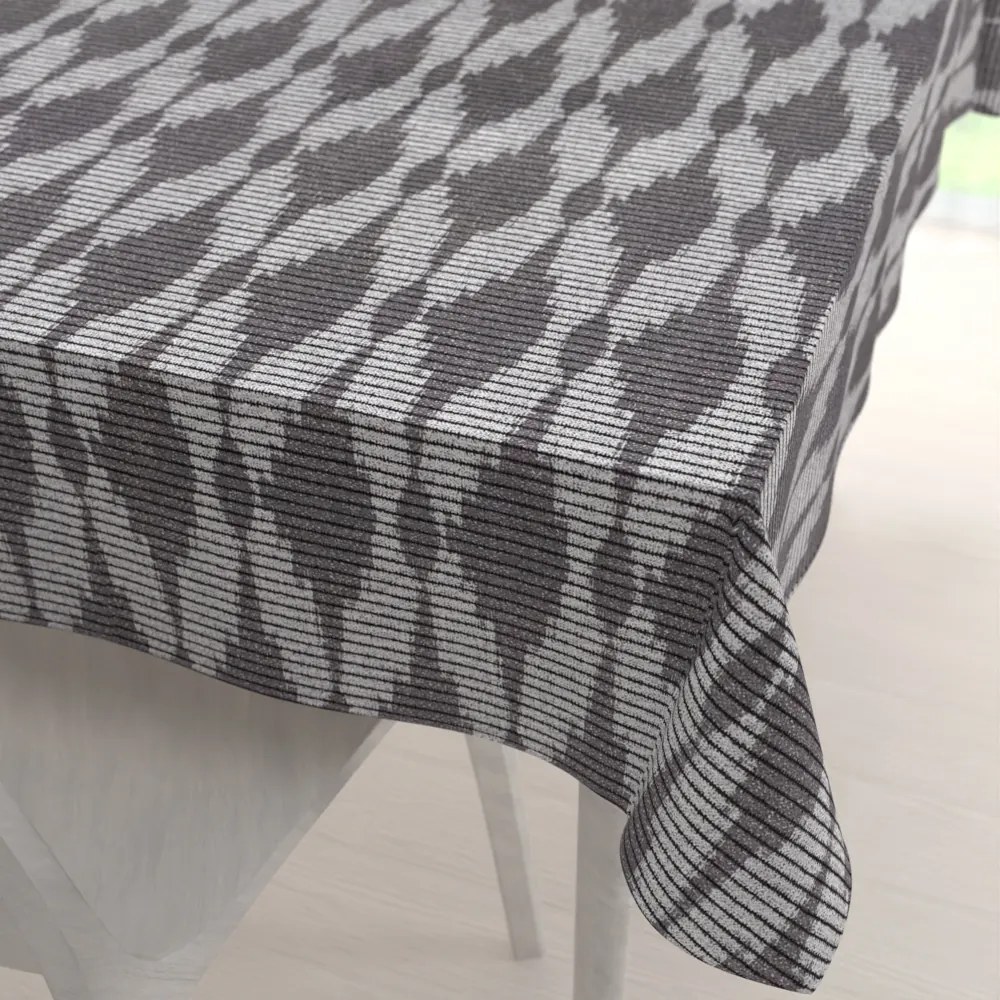 Biante Dekoračný obdĺžnikový obrus Leona LN-047 Svetlo sivé obrazce a pásiky 100x140 cm