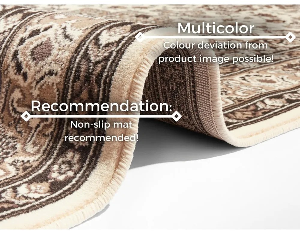 Béžový koberec Nouristan Parun Tabriz, 80 x 150 cm