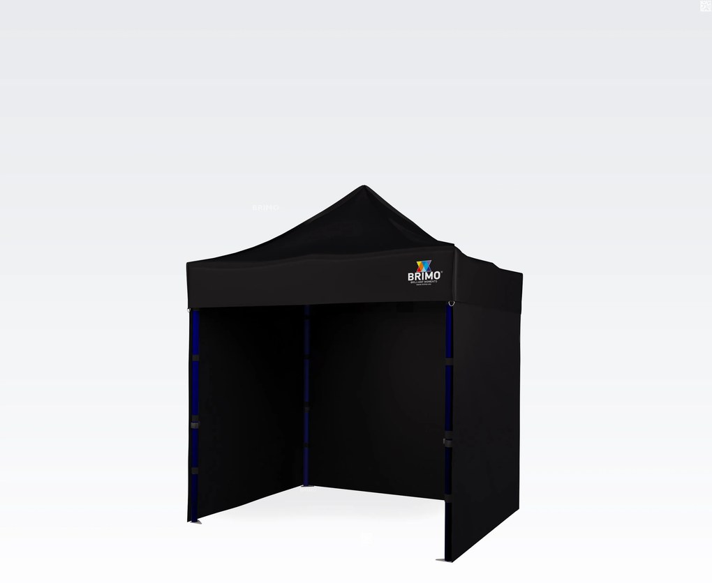 BRIMO Nožnicový párty stan EXCLUSIVE oceľ 2x2 m s 3 stenami čierny