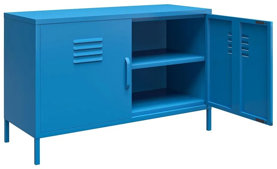 Modrá kovová komoda Novogratz Cache, 100 x 64 cm