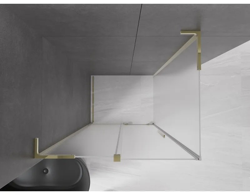 Mexen Velar L, sprchový kút s posuvnými dverami 120 x 90 cm, 8mm sklo námraza, zlatá lesklá, 871-120-090-33-50