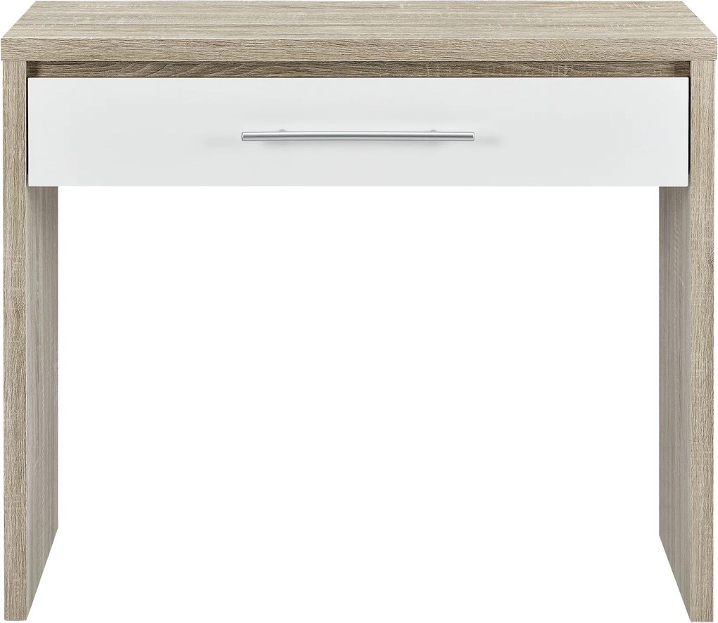 [en.casa] Písací stôl HTFU-1309 77x90x39 cm biela a drevo