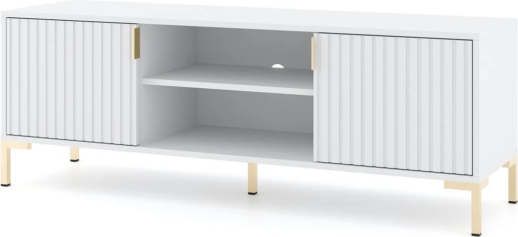 TV stolek Flinn 140 cm bílý/zlatý