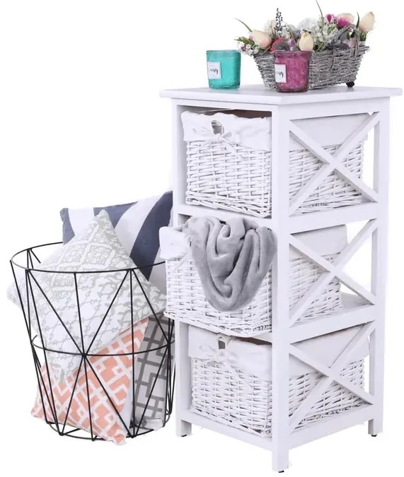 Košíková komoda Rafaello 3 - biela
