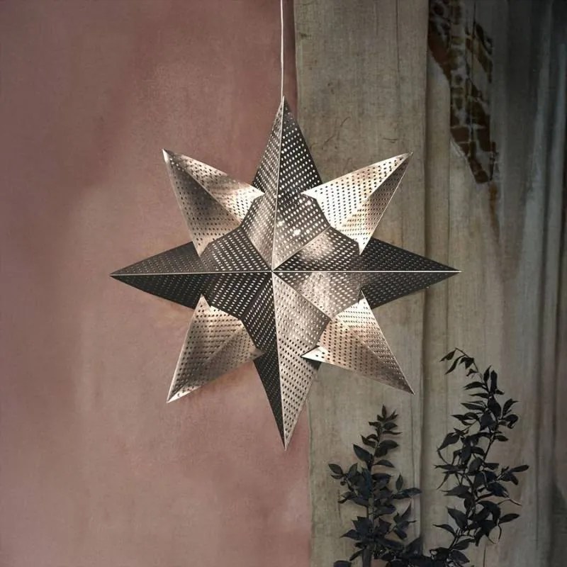 SIRIUS LED závěsná dekorace hvězda, stříbrná, 33 cm