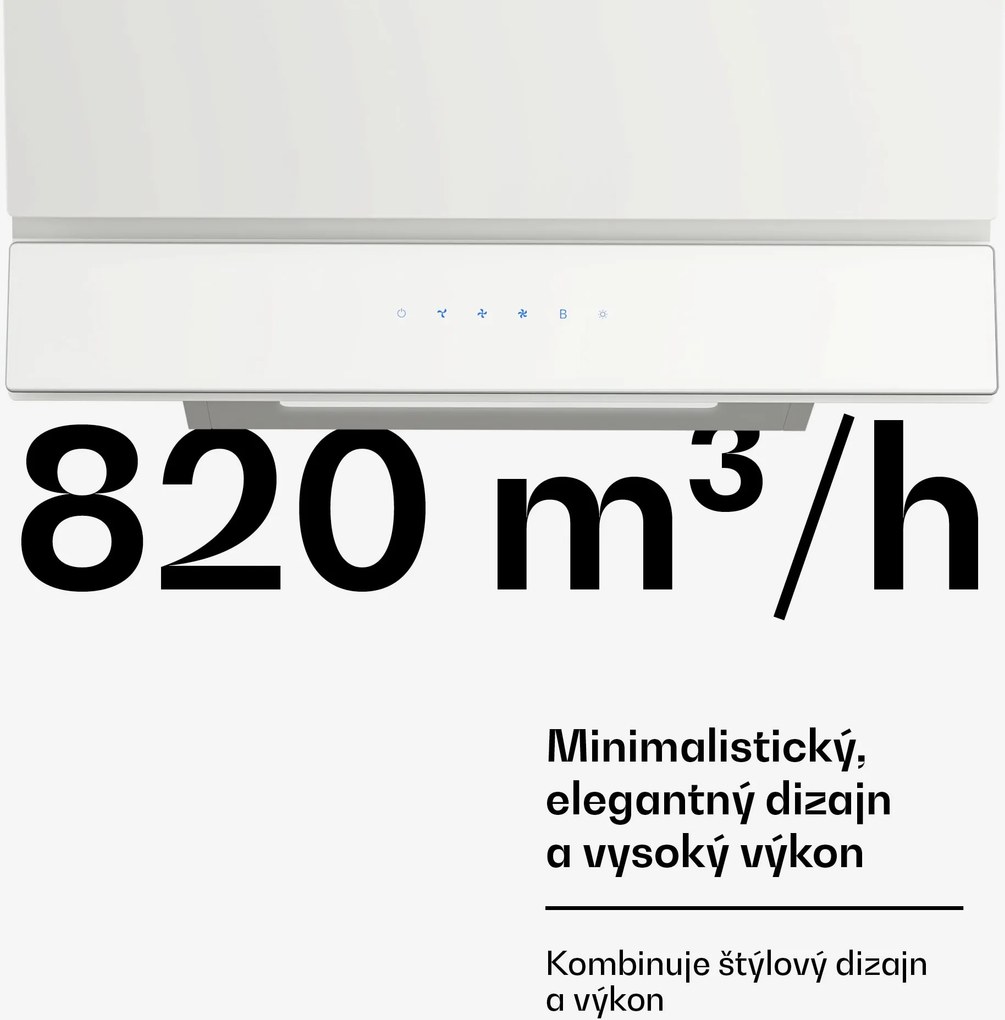 Klarstein Velaire odsávač pár | Elegantný, minimalistický, výkonný | Energetická trieda A++ | 820 m³/h | 60 cm
