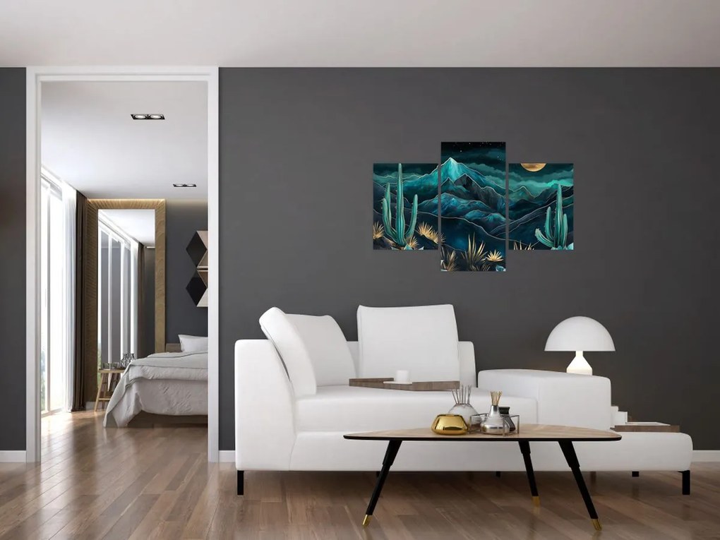 Obraz - Tyrkysová noc (90x60 cm)