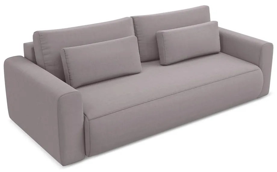 Zamatová rozkladacia/s úložným priestorom pohovka v levanduľovej farbe 238 cm Kapua – Makamii