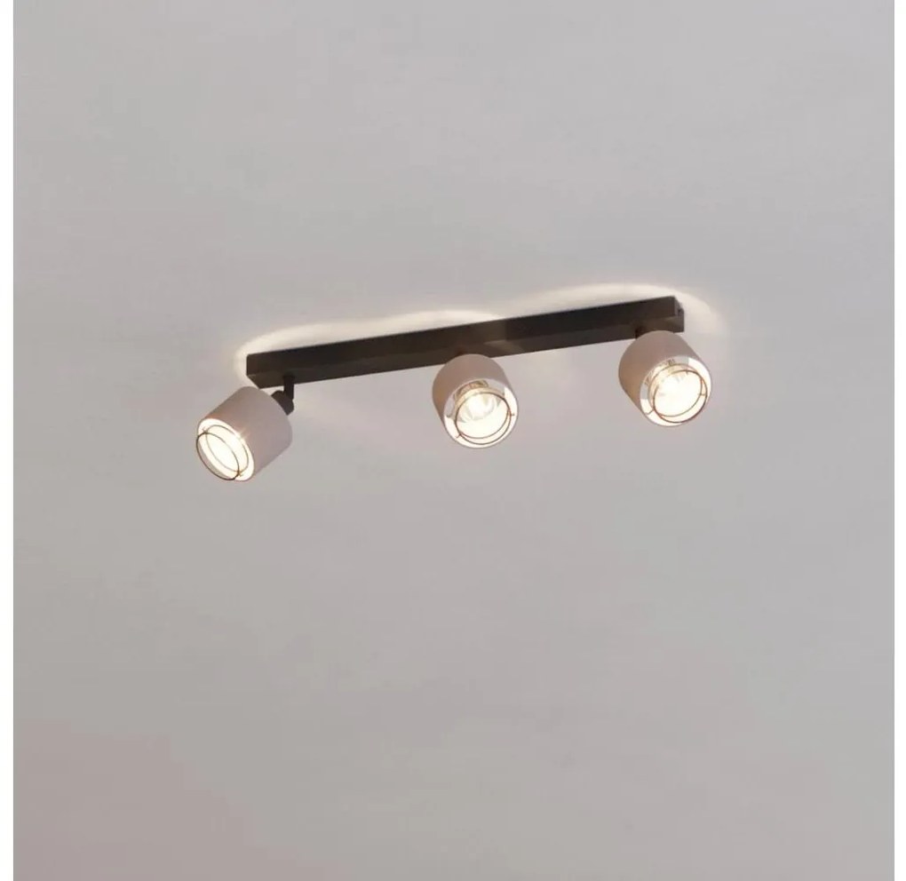 Eglo 43658 - Nástenné svietidlo ROSLEY 3xE14/40W/230V čierna/béžová