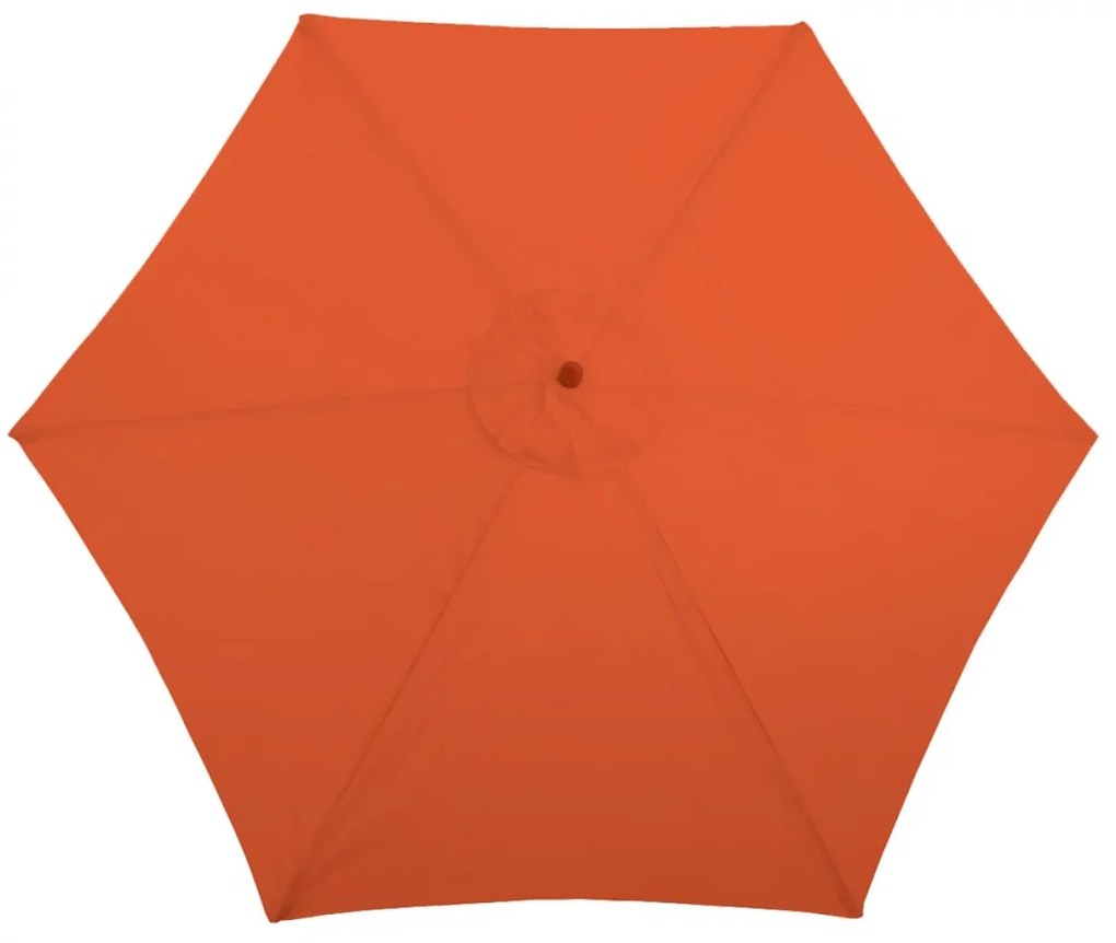 Slnečník Florida Ø 3m - polyester/drevo - terakota