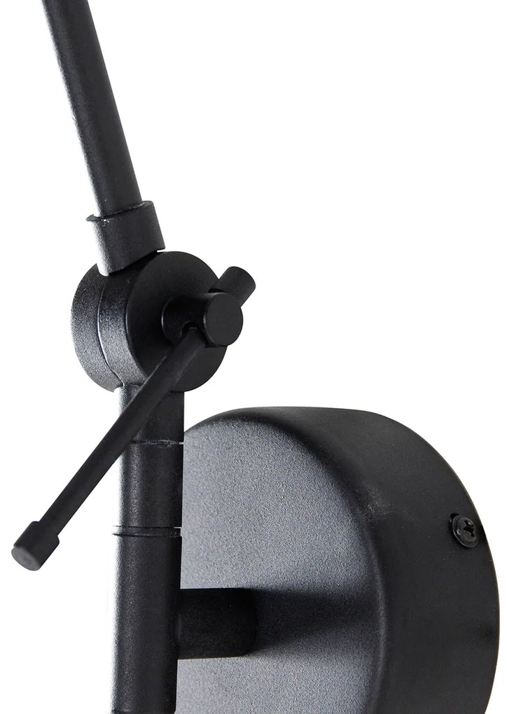 Moderná nástenná lampa čierna nastaviteľná - Blitz