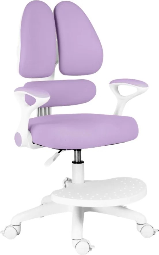 Detská rastúca stolička Neoseat KIDDY TWO — látka, prateľný poťah, fialová