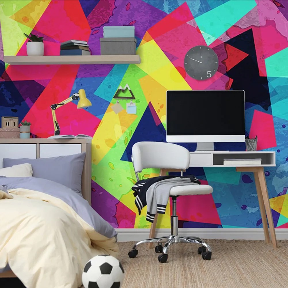 Samolepiaca tapeta geometrické tvary s nádychom grunge