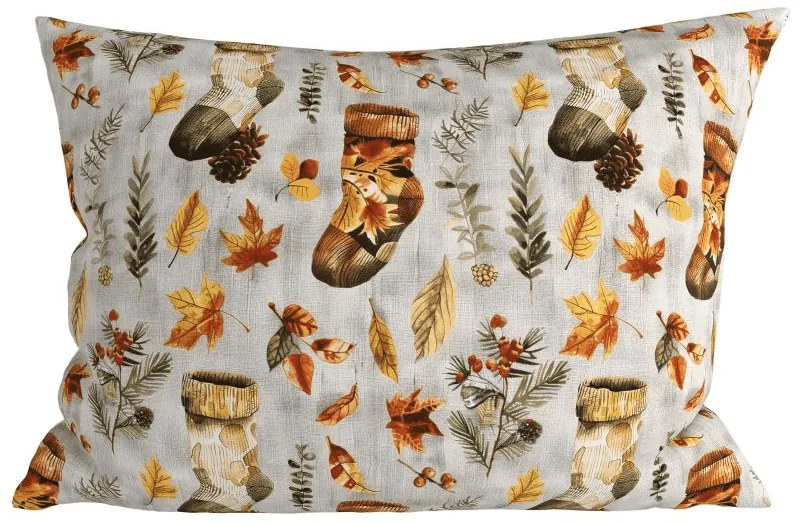Súprava 2 ks dekoračných obliečok na vankúš AUTUMN SOCKS 50x70 cm, farebná
