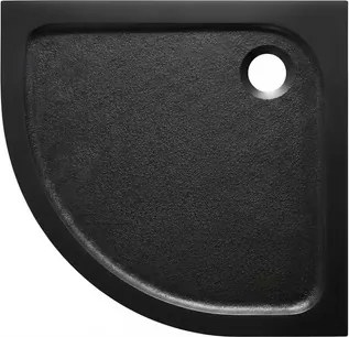 Sprchová vanička štvrťkruhová SAT Project 100x100 cm liaty mramor čierna SATSVPRO100SCA