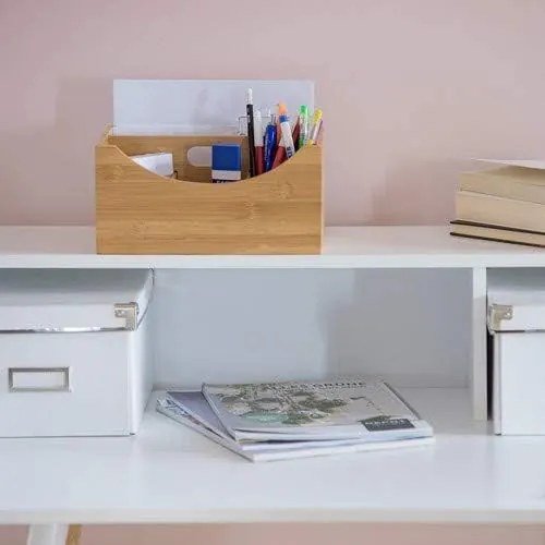 Zeller Present Bambusový úložný box s rúčkou, triediaci, 4 priehradky MARGAS, 25x18x12