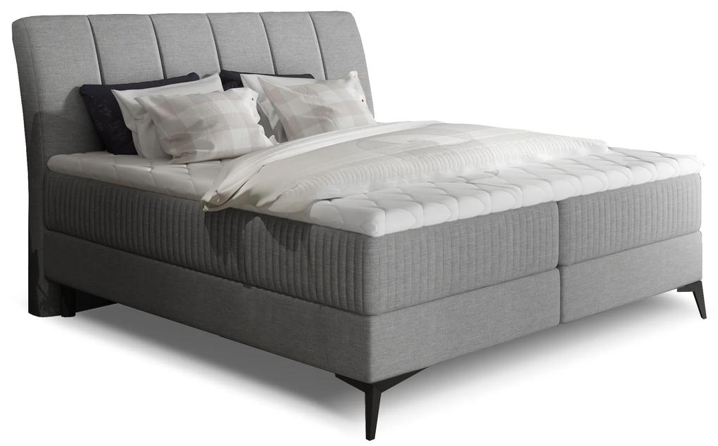 Kontinentálna posteľ 140 cm Alberto (sivá) (s matracmi). Vlastná spoľahlivá doprava až k Vám domov. 1027330