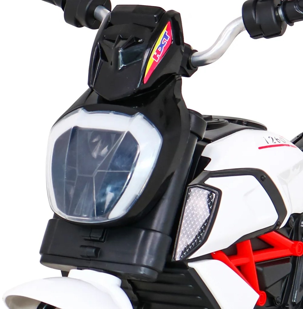 Motorka na batérie pre deti FAST TOURIST - biela