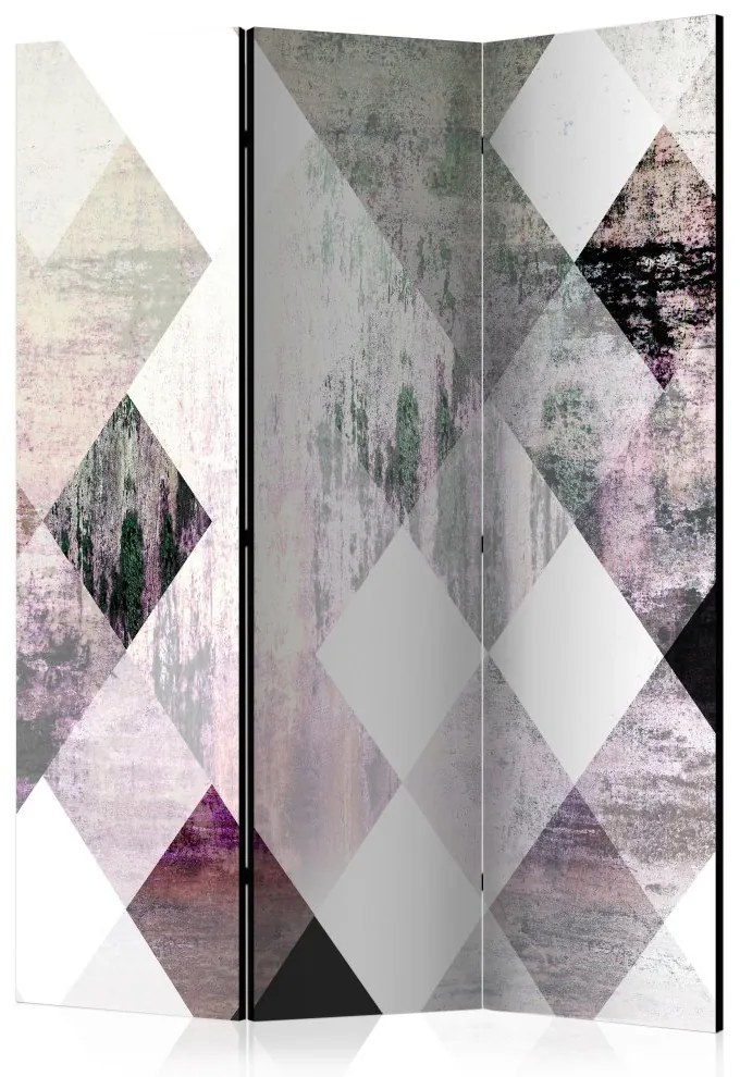 Artgeist Paraván - Rhombic Chessboard (Pink) [Room Dividers]