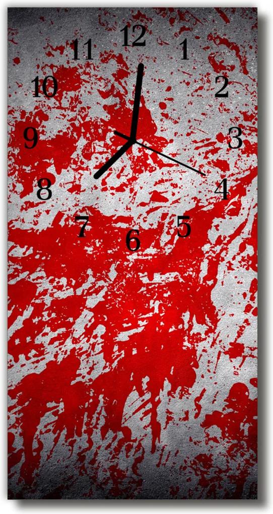 Sklenené hodiny vertikálne  Umelecké vzory graficky červené