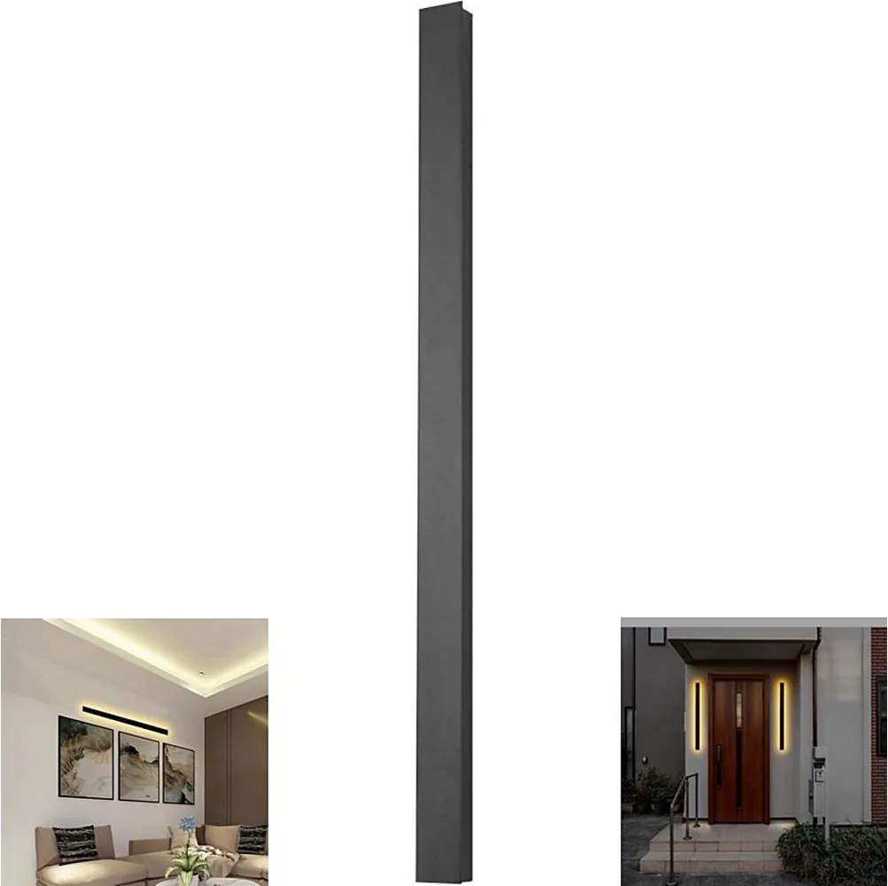 LED vonkajšie nástenné svietidlo LED/23W/230V 3000K IP65 141 cm čierna