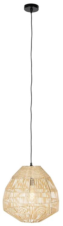 Rustikálne závesné svietidlo ratan 41 cm - Bishop
