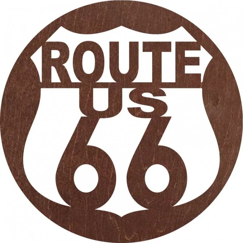 Drevený znak Route 66 – Dekorácia do interiéru | SENTOP PR0411