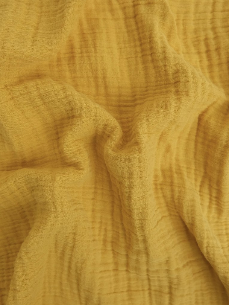 Mušelínová obliečka na vankúš 70 × 90 cm – Alexia horčicové