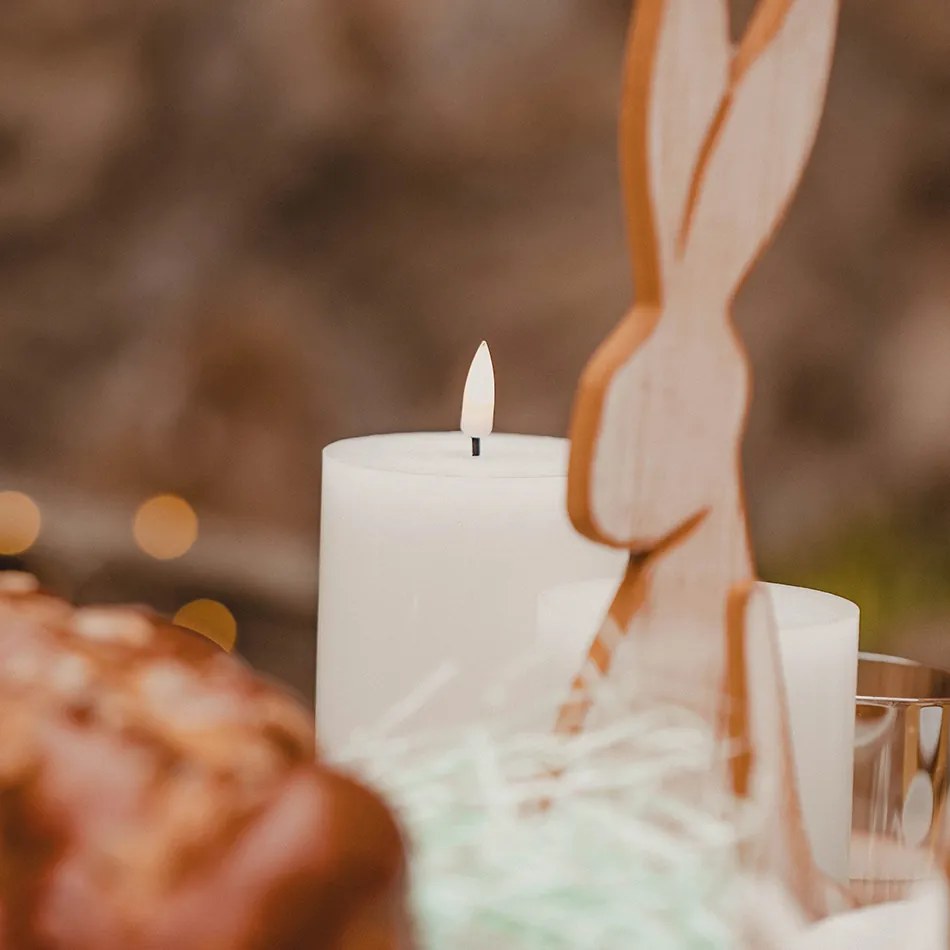 DECOLED Sada 3 svíček, bílá, pr. 7,5 cm, s dálkovým ovladačem