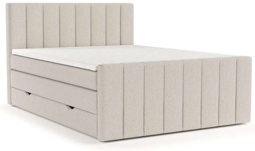 Béžová boxspring posteľ s úložným priestorom 180x200 cm Ruby – Maison de Rêve