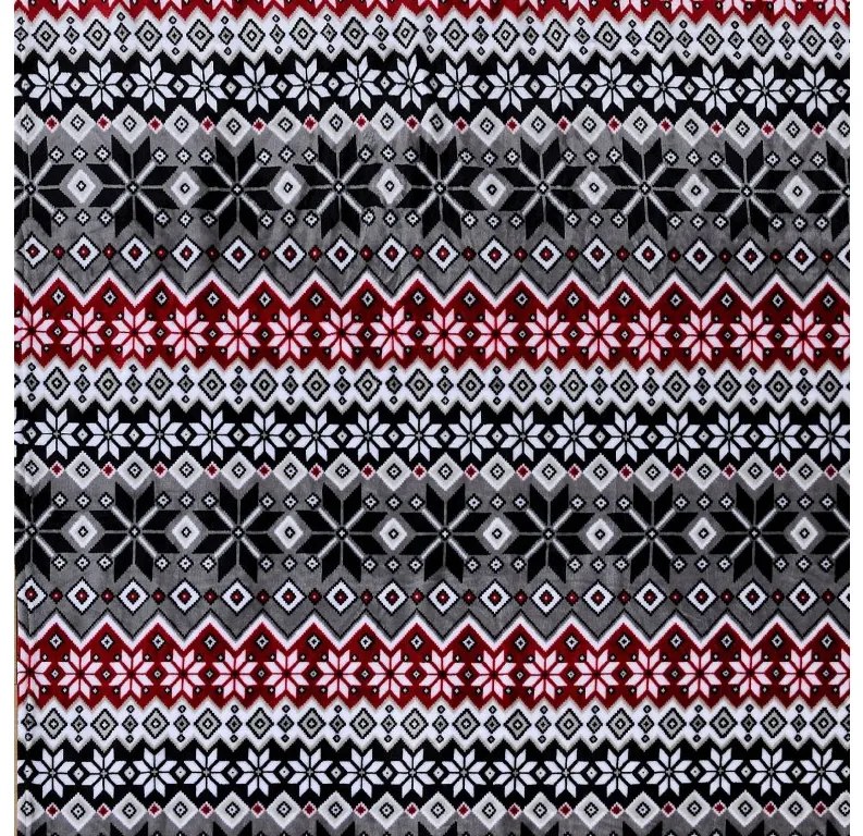 Tmavosivá vianočná mikroplyšová deka WIMPLE Rozmer: 160 x 200 cm