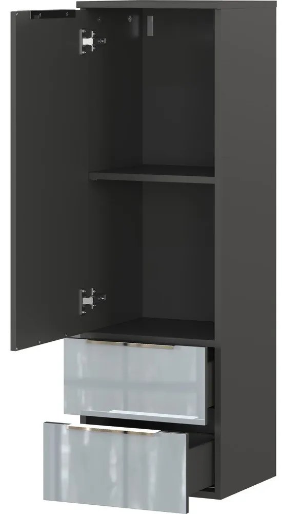 Sivá vysoká závesná kúpeľňová skrinka 36x111 cm Vasio – Germania