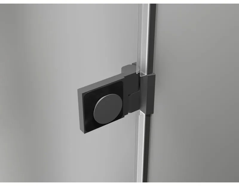 Mexen Lunar-B pravostranný výklopný sprchový kút 90 x 90 cm, číre sklo, grafitová, 832-090-090-95-00-P