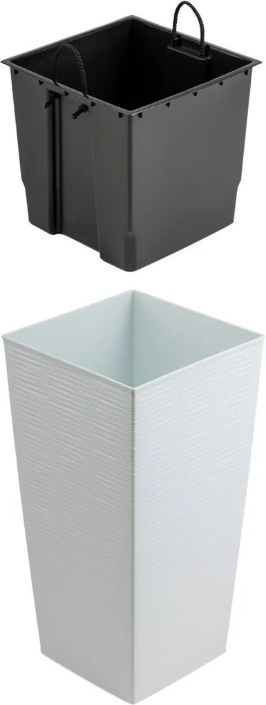 Plastový květináč Porto Riflo 57x29,5x29,5 cm bílý