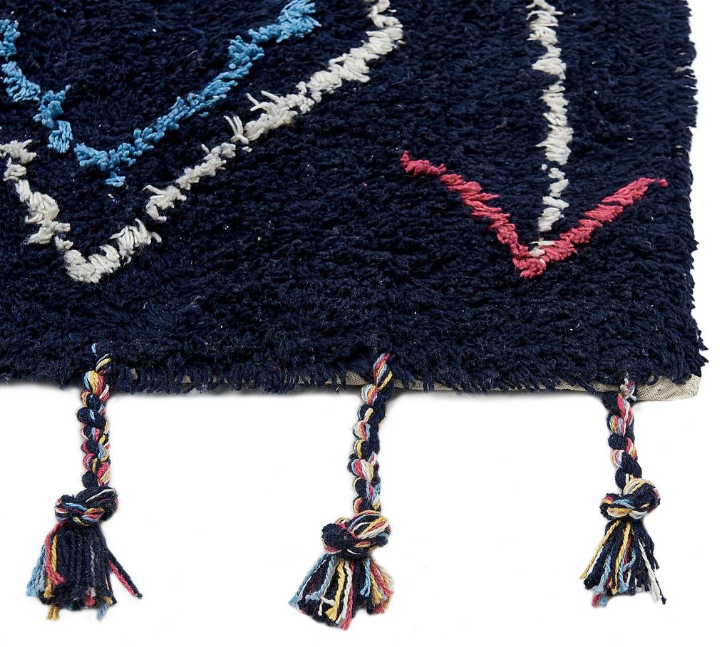 Bavlnený koberec 80 x 150 cm čierny CORUM Beliani