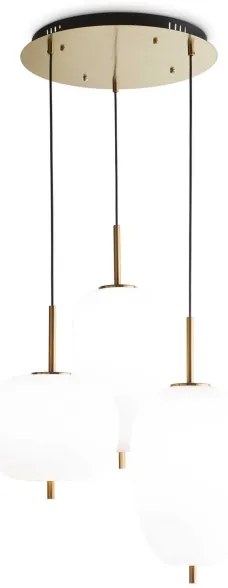 Ideal Lux - LED Luster na lanku UMILE LED/55W/230V pr. 60 cm CRI 90 mosadz/biela