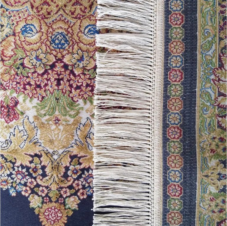 DY Hodvábny exkluzívny koberec Qum Silk 01 - modrá Rozmer: 400x500 cm