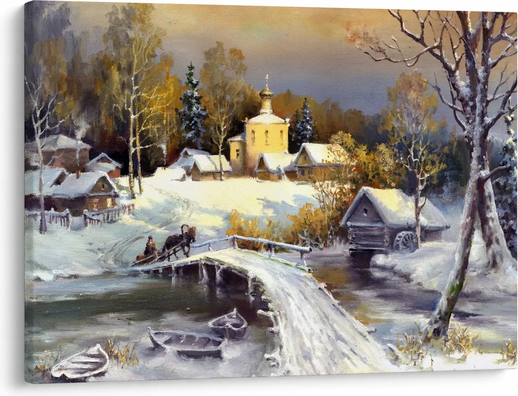 Obraz - Zimné mestečko (70x50 cm)